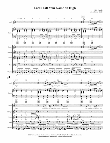Lord, I Lift Your Name On High (arr. John van Gulik)
