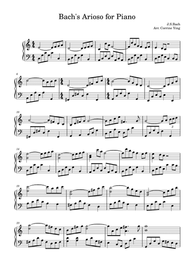 Bach's Arioso for Piano (arr. Kiss the Rain)