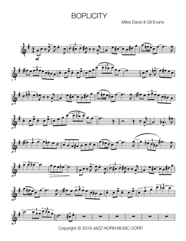 Boplicity (be Bop Lives) (arr. Anderson Quevedo)
