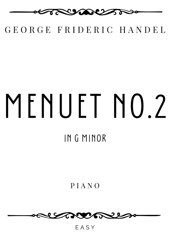 Handel - Menuet No.2 in G minor - Easy (arr. Piacere Music Sheets)
