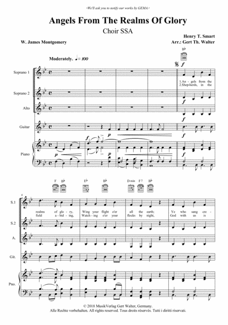Angels From The Realms Of Glory (arr. Gert Th. Walter)
