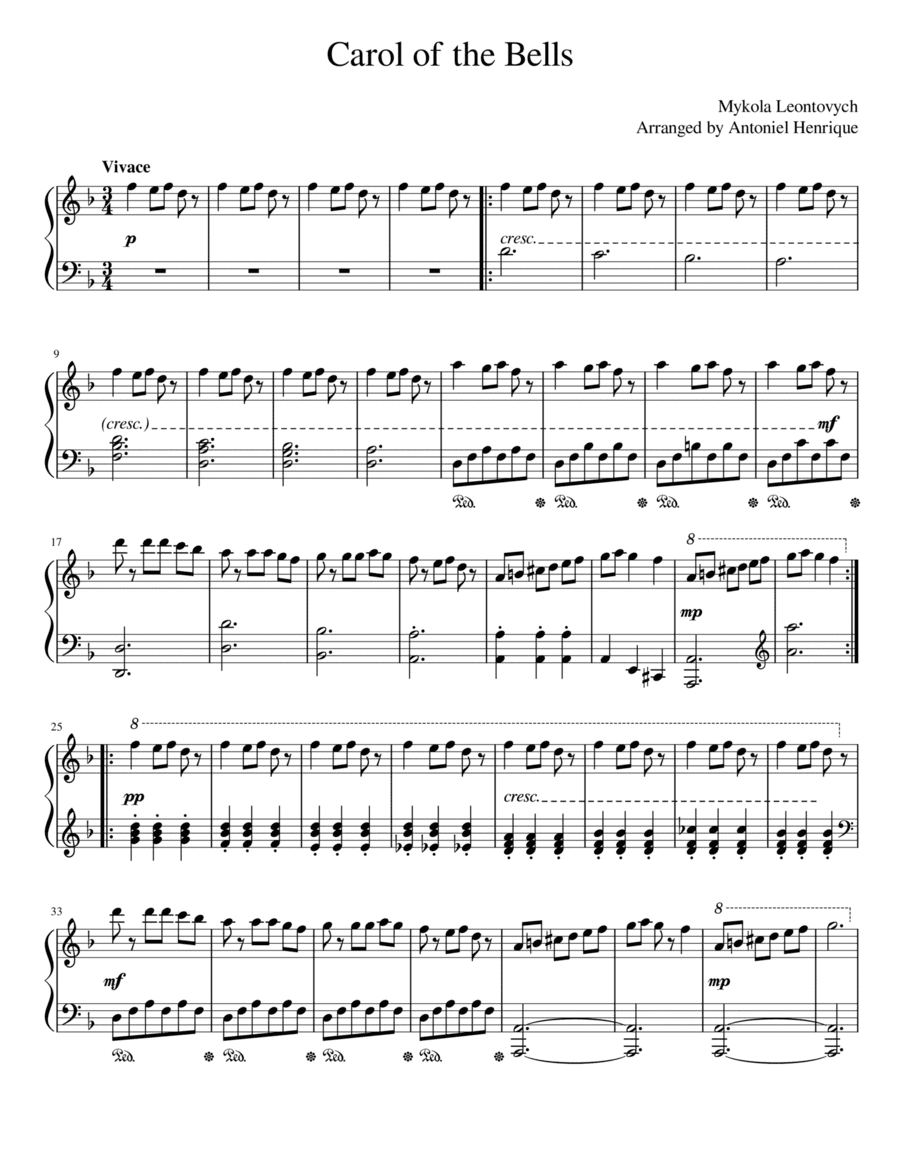 Carol of the Bells (arr. Antoniel Henrique)