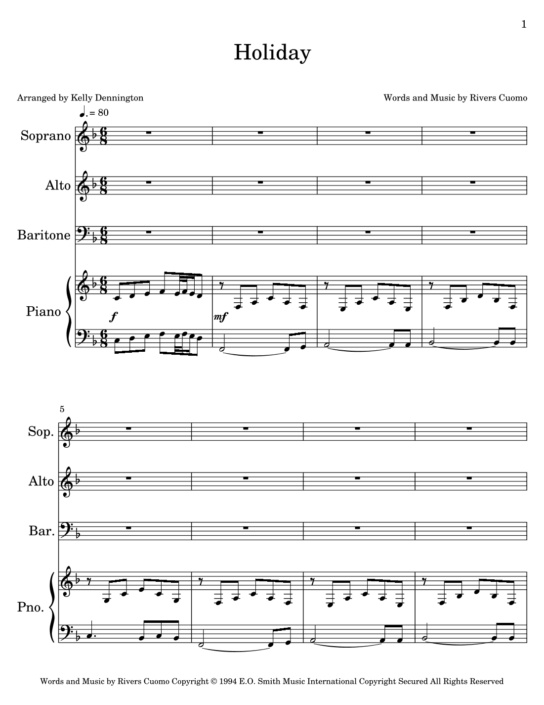 Holiday (arr. Kelly Dennington)