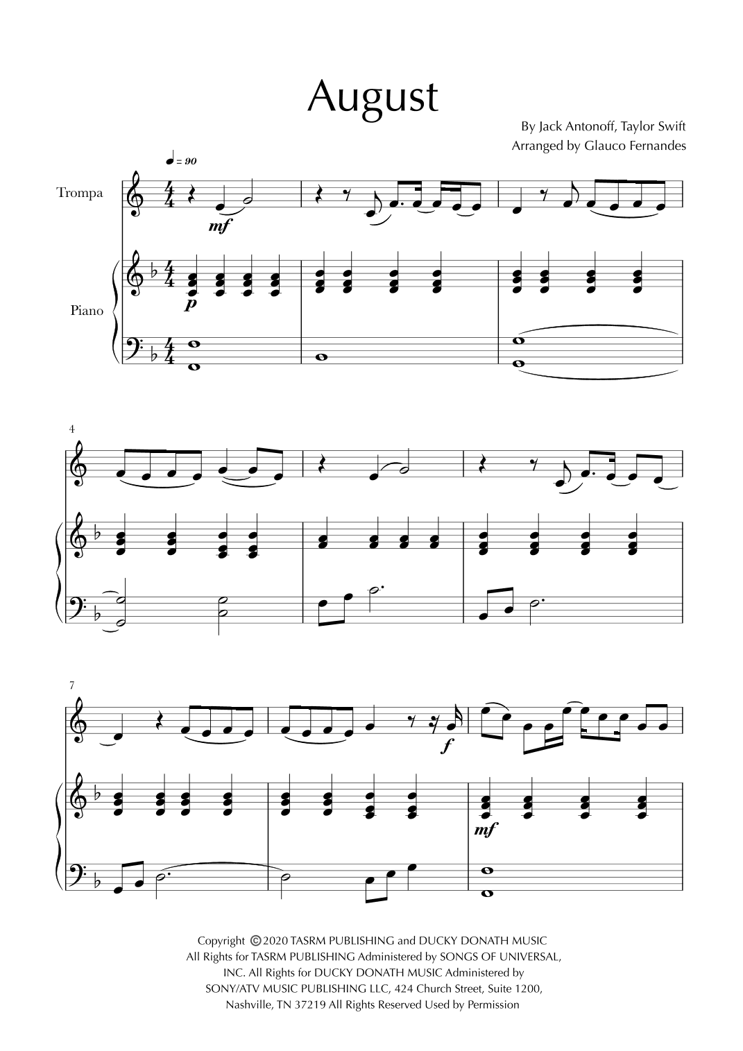 August (arr. Glauco Fernandes)