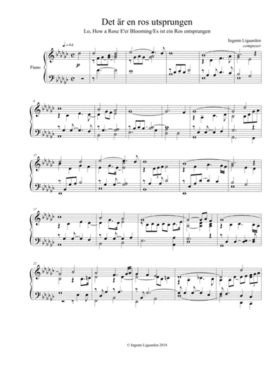 Lo, How a Rose E'er Blooming/Es ist ein Ros entsprungen (arr. Ingunn Ligaarden)