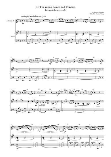 The Young Prince and Princess (for solo Bb instrument and piano) (arr. Michael Young)