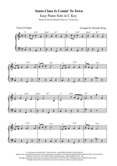 Santa Claus Is Comin' To Town (arr. Miranda Wong)