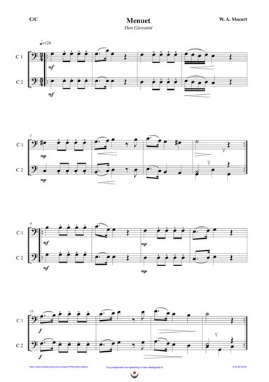Menuet -Don Giovanni (easy brass duet Nb. 5 -  C/C) (arr. Josef STASTNY)