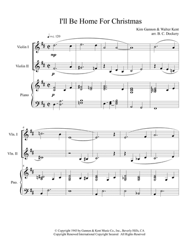 I'll Be Home For Christmas (arr. B. C. Dockery)