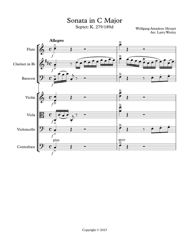 Sonata in C major (arr. Larry Wesley)