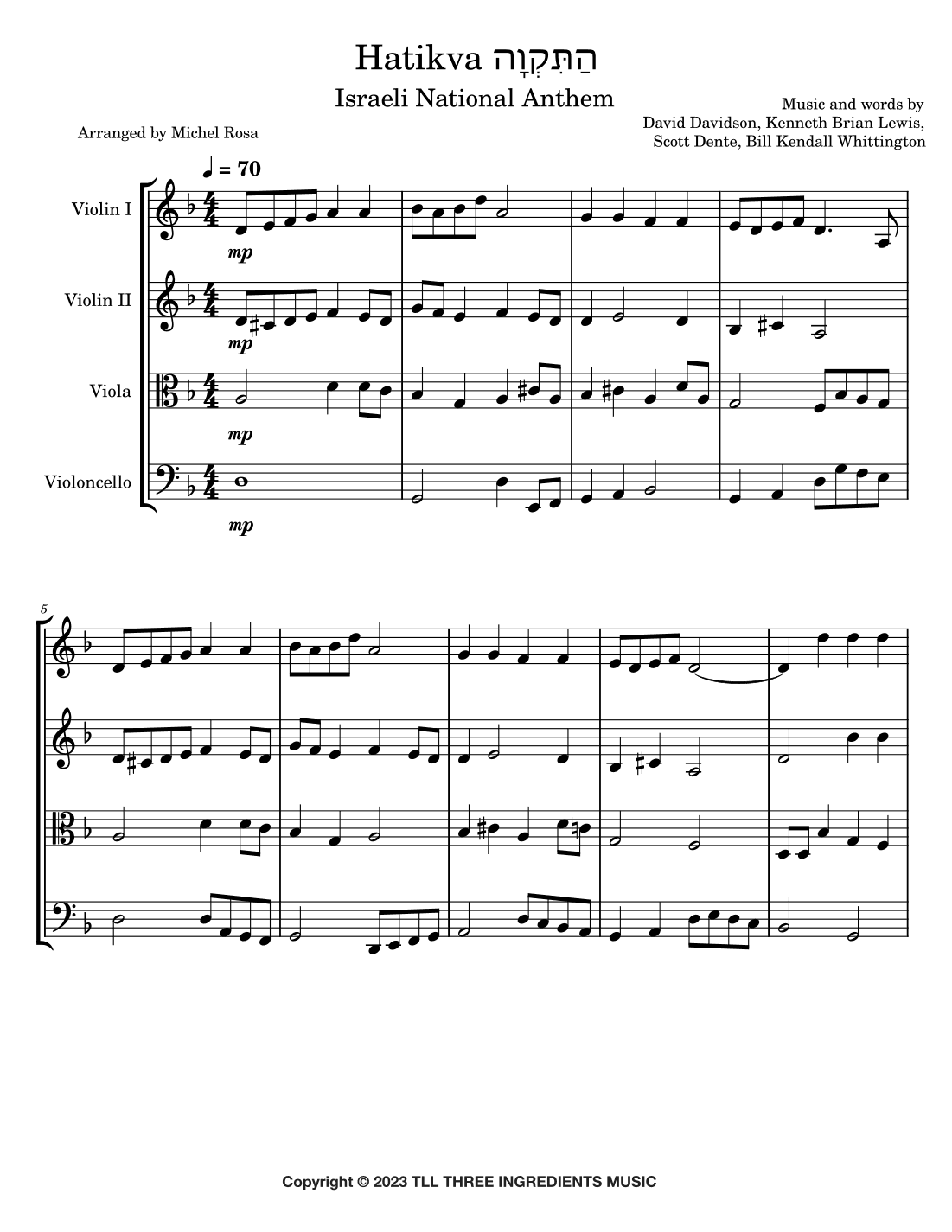 Israel National Anthem (hatikvah) (arr. Harmonistas)