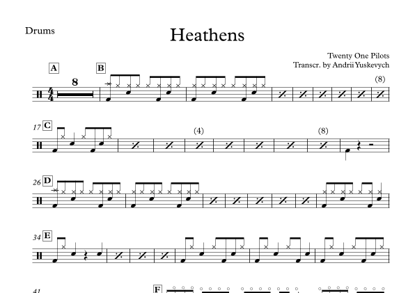 Heathens (arr. Andrew Yuskevych)