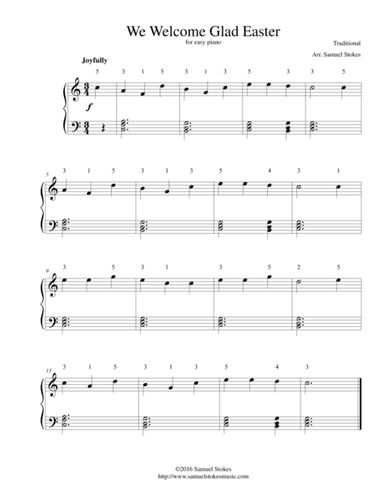 We Welcome Glad Easter - for easy piano (arr. Samuel Stokes)