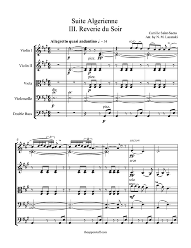 Suite Algerienne III. Reverie du Soir (arr. Nick Lacanski)