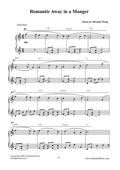 Romantic Away in a Manger - Lovely Piano Version (arr. Miranda Wong)