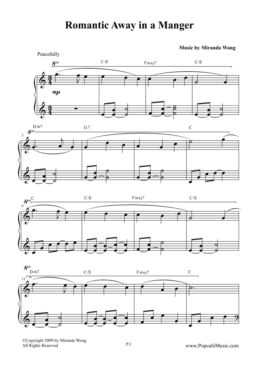 Romantic Away in a Manger - Lovely Piano Version (arr. Miranda Wong)