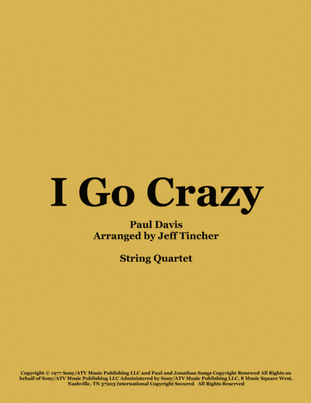 I Go Crazy (arr. Jeff Tincher)