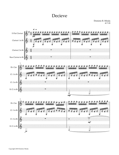 Decieve- A clarinet quartet