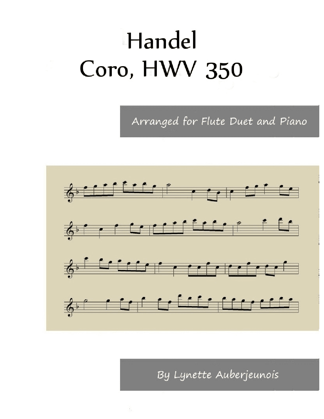 Coro, HWV 350 - Flute Duet and Piano (arr. Lynette Auberjeunois)