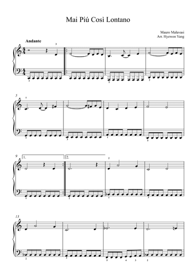 Mai Piu' Cosi' Lontano (arr. Hyewon Yang)