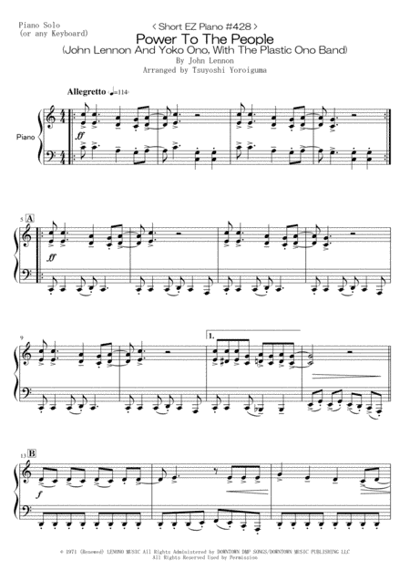 Power To The People (arr. Tsuyoshi Yoroiguma)