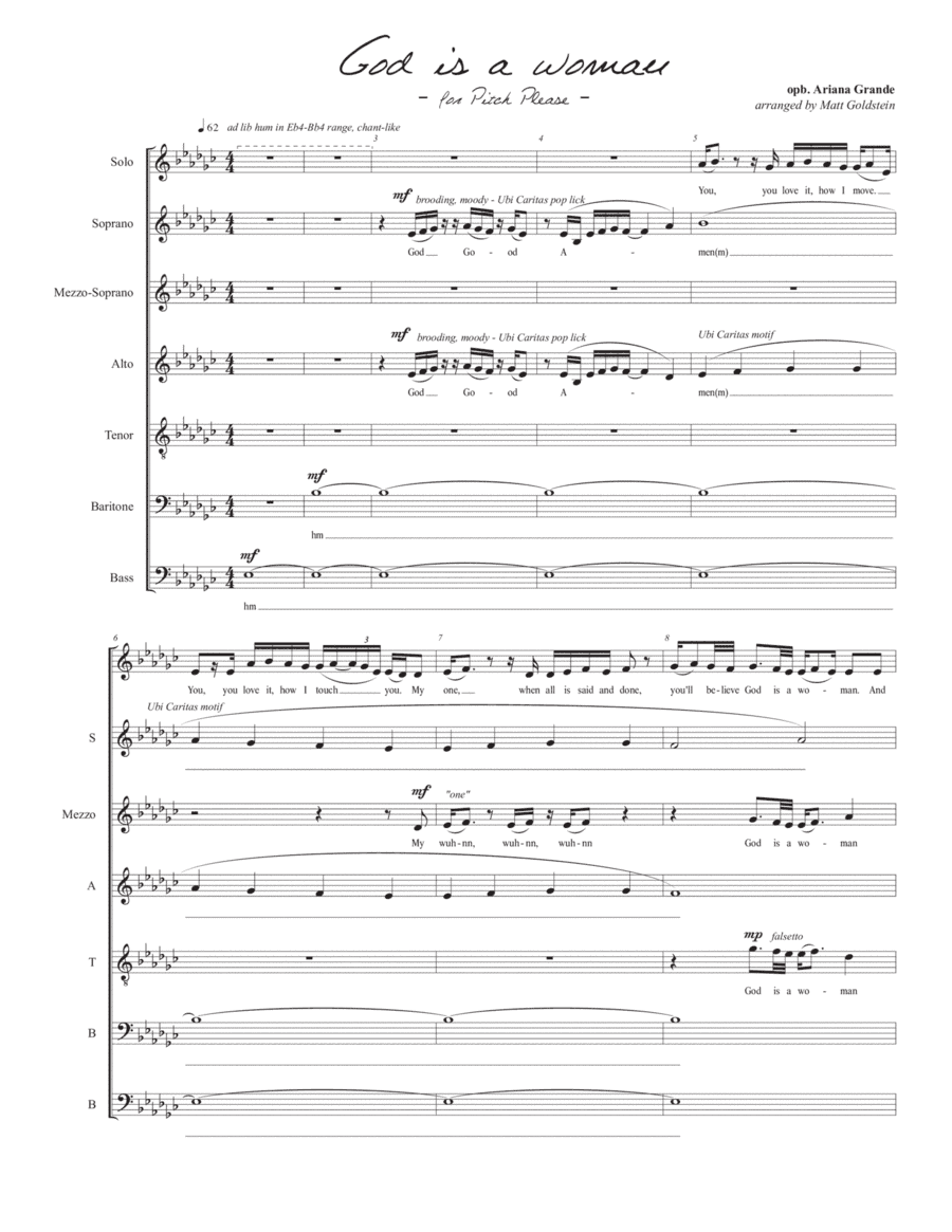 God Is A Woman (arr. Matt Goldstein)