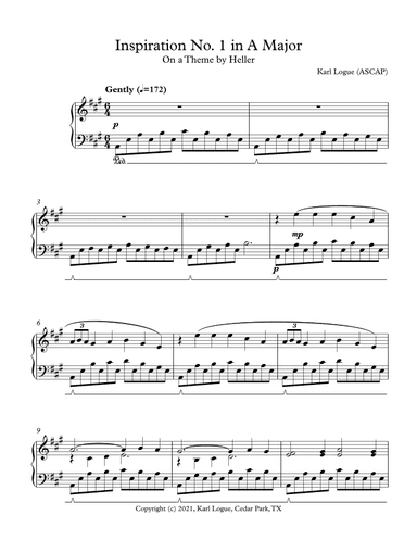 Inspiration No. 1 in A Major on  Theme by Heller