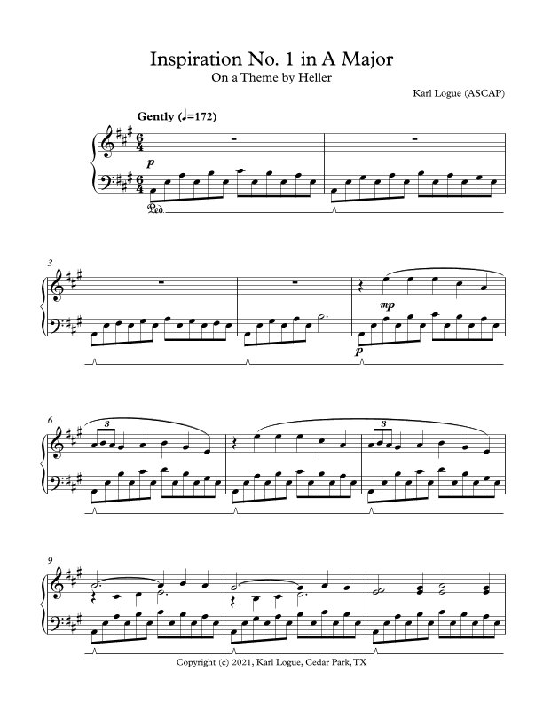 Inspiration No. 1 in A Major on  Theme by Heller