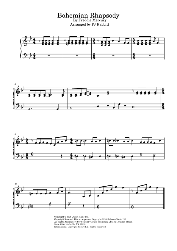 Bohemian Rhapsody (arr. PianoJohn)