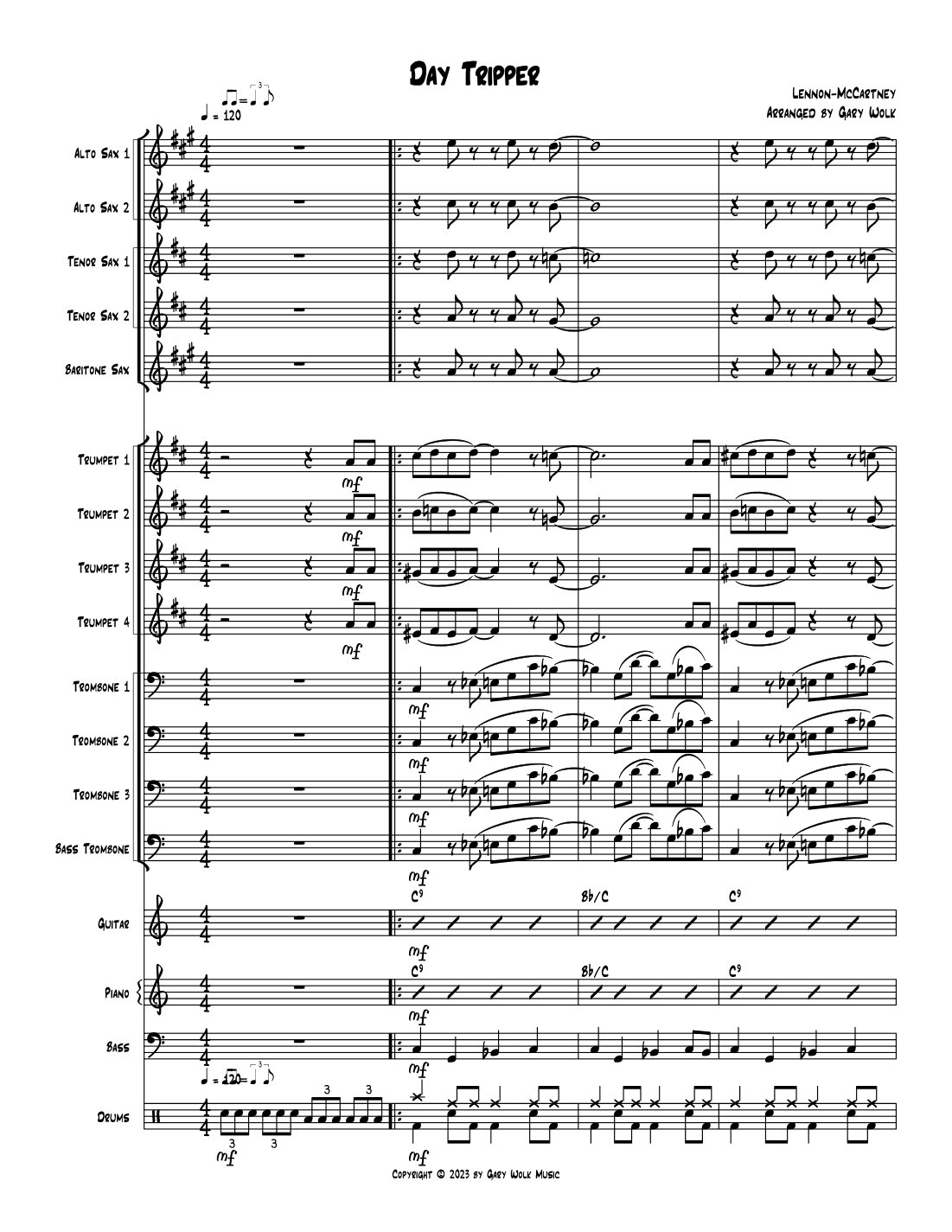 Day Tripper (arr. Gary Wolk)