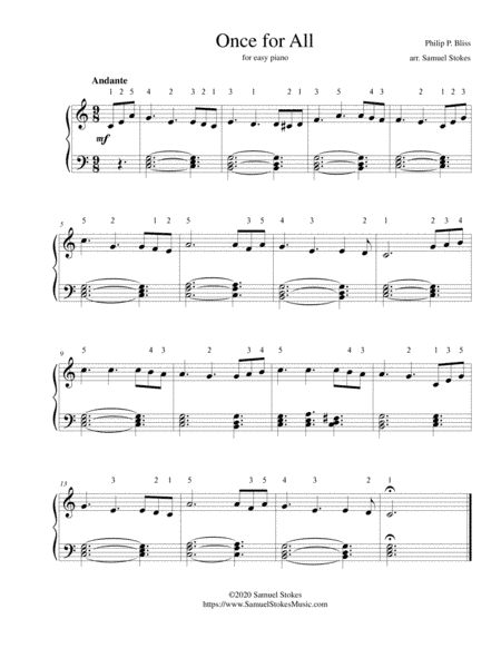 Once for All (Free from the Law, O Happy Condition) - for easy piano (arr. Samuel Stokes)