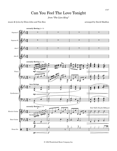 Can You Feel The Love Tonight (arr. David Maddux)