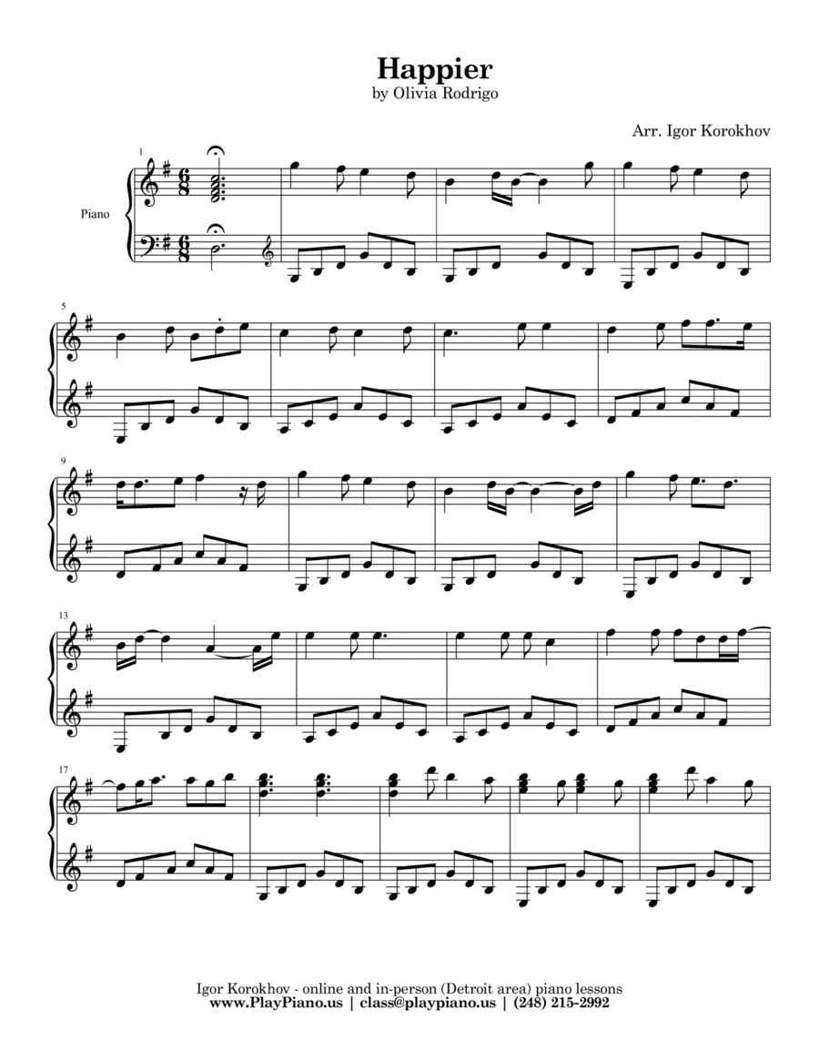 Happier (arr. Igor Korokhov)