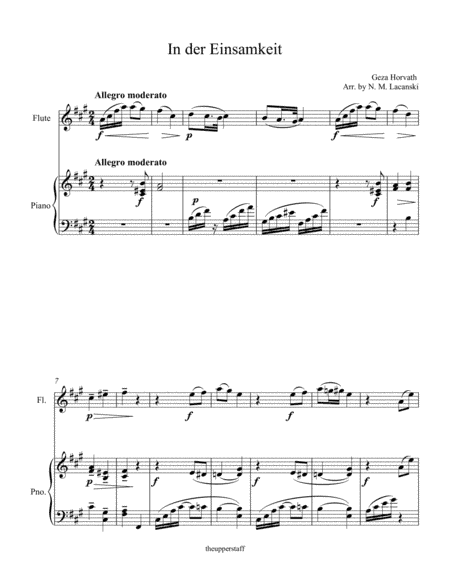 In der Einsamkeit (arr. Nick Lacanski)