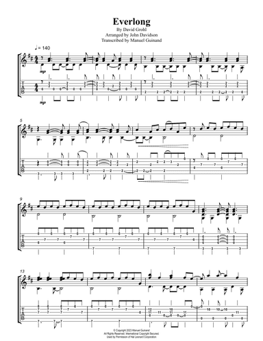 Everlong (arr. Manuel Guinand)