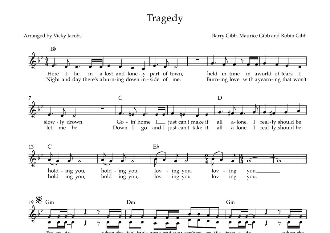 Tragedy (arr. Vicky Jacobs)