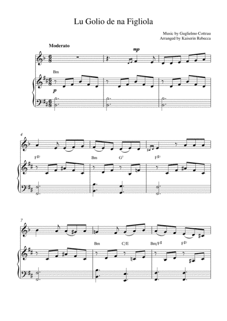 Lu Golio de na Figliola (arr. Kaiserin Rebecca)