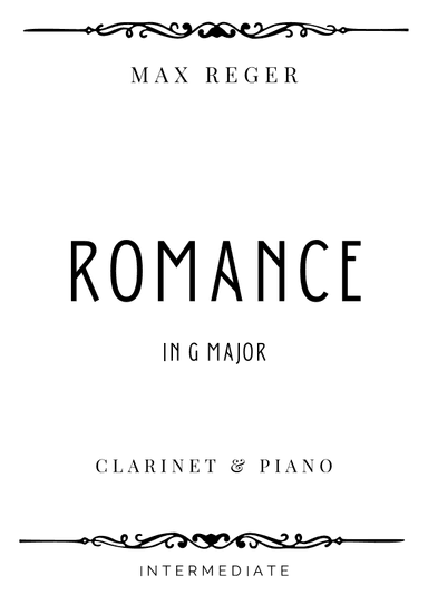 Reger - Romance in G Major - Intermediate (arr. Piacere Music Sheets)