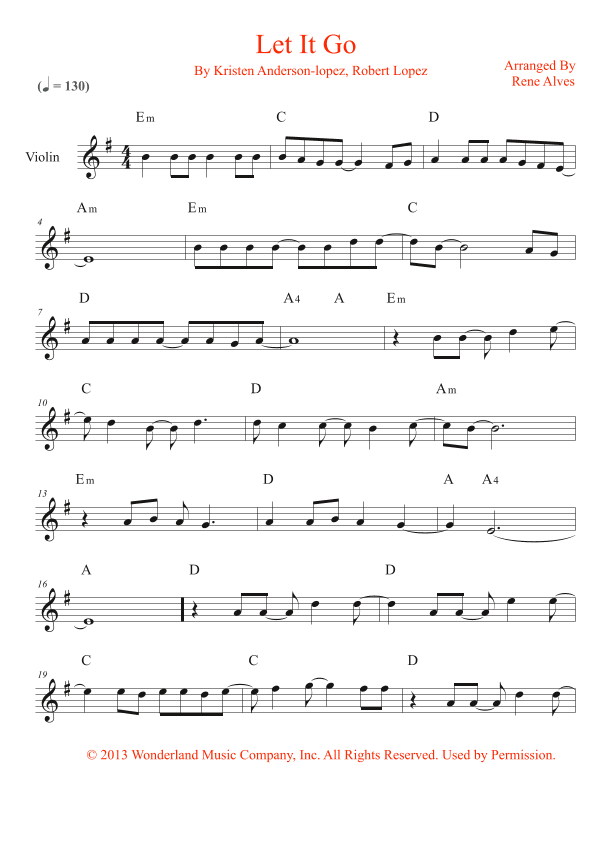 Let It Go (arr. Rene Alves)