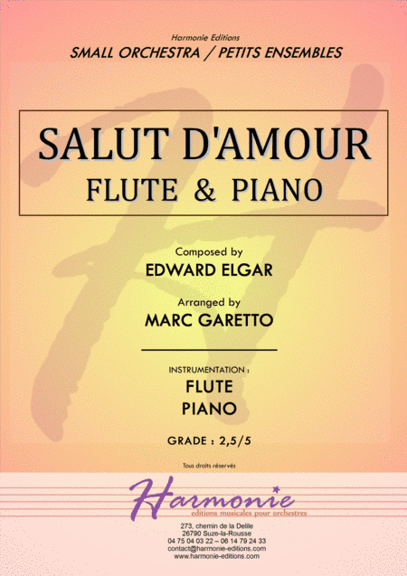 Salut d'Amour - LiebesGruss - EDWARD ELGAR - FLUTE and PIANO - Arrangement by Marc GARETTO (arr. Marc GARETTO)