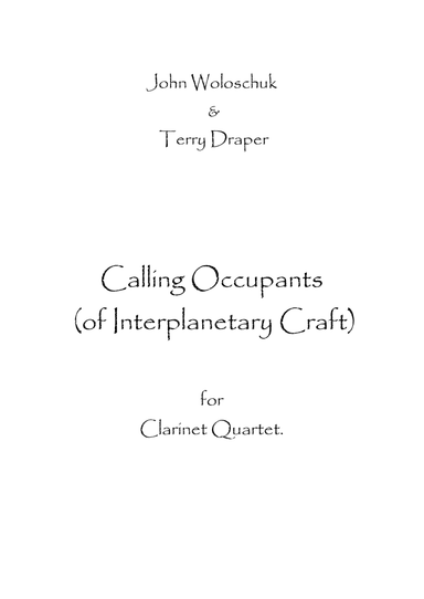 Calling Occupants (of Interplanetary Craft) (arr. Spence Bundy)