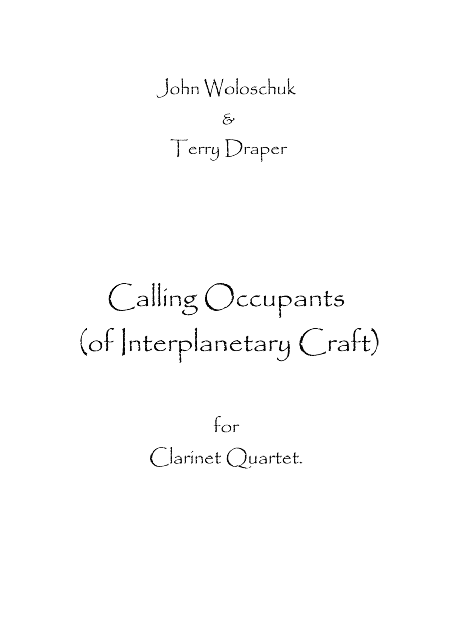 Calling Occupants (of Interplanetary Craft) (arr. Spence Bundy)