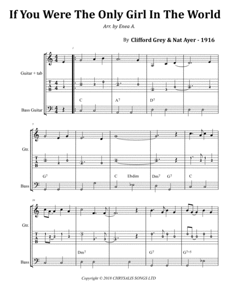 If You Were The Only Girl In The World (arr. Enea A.)