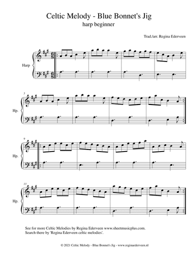 Celtic Melody - Blue Bonnet's Jig - harp beginner