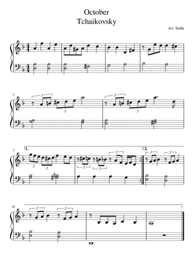 Tchaikovsky - The Seasons - October (arr. Stella)