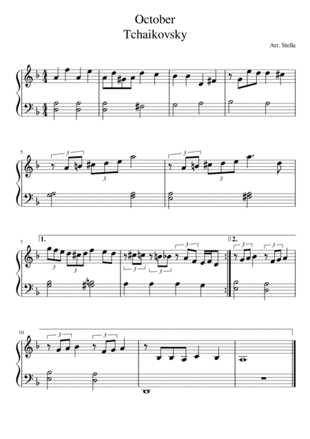 Tchaikovsky - The Seasons - October (arr. Stella)