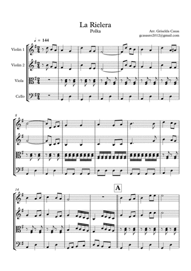 LA RIELERA (arr. Griselda Casas)