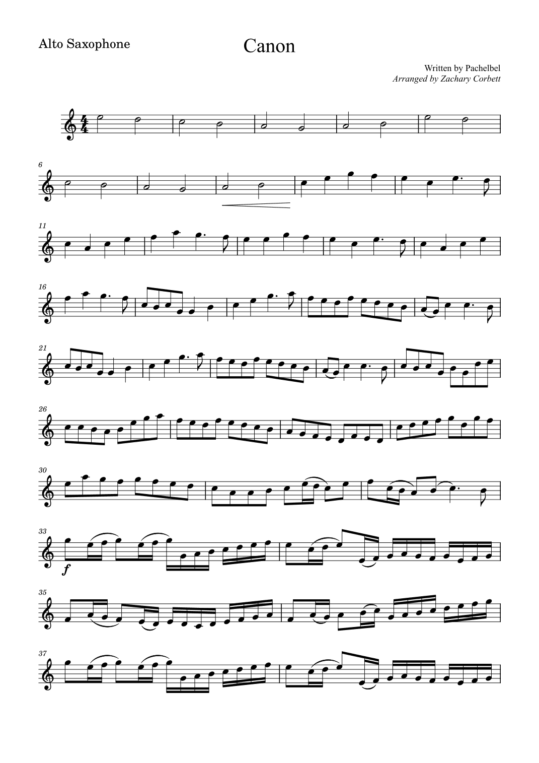 Canon (arr. Zachary Corbett)