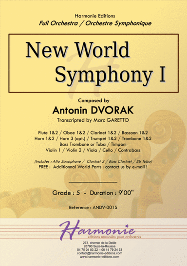 New World Symphony - 1st Movement - Antonin DVORAK - Full Orchestra - transcripted by Marc Garetto (arr. Marc GARETTO)