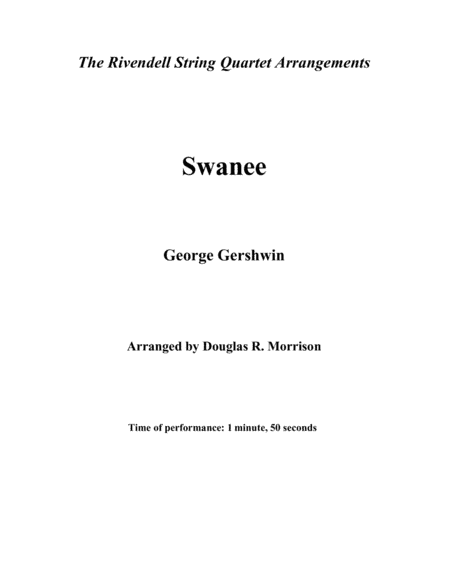 Swanee (arr. Douglas R. Morrison)